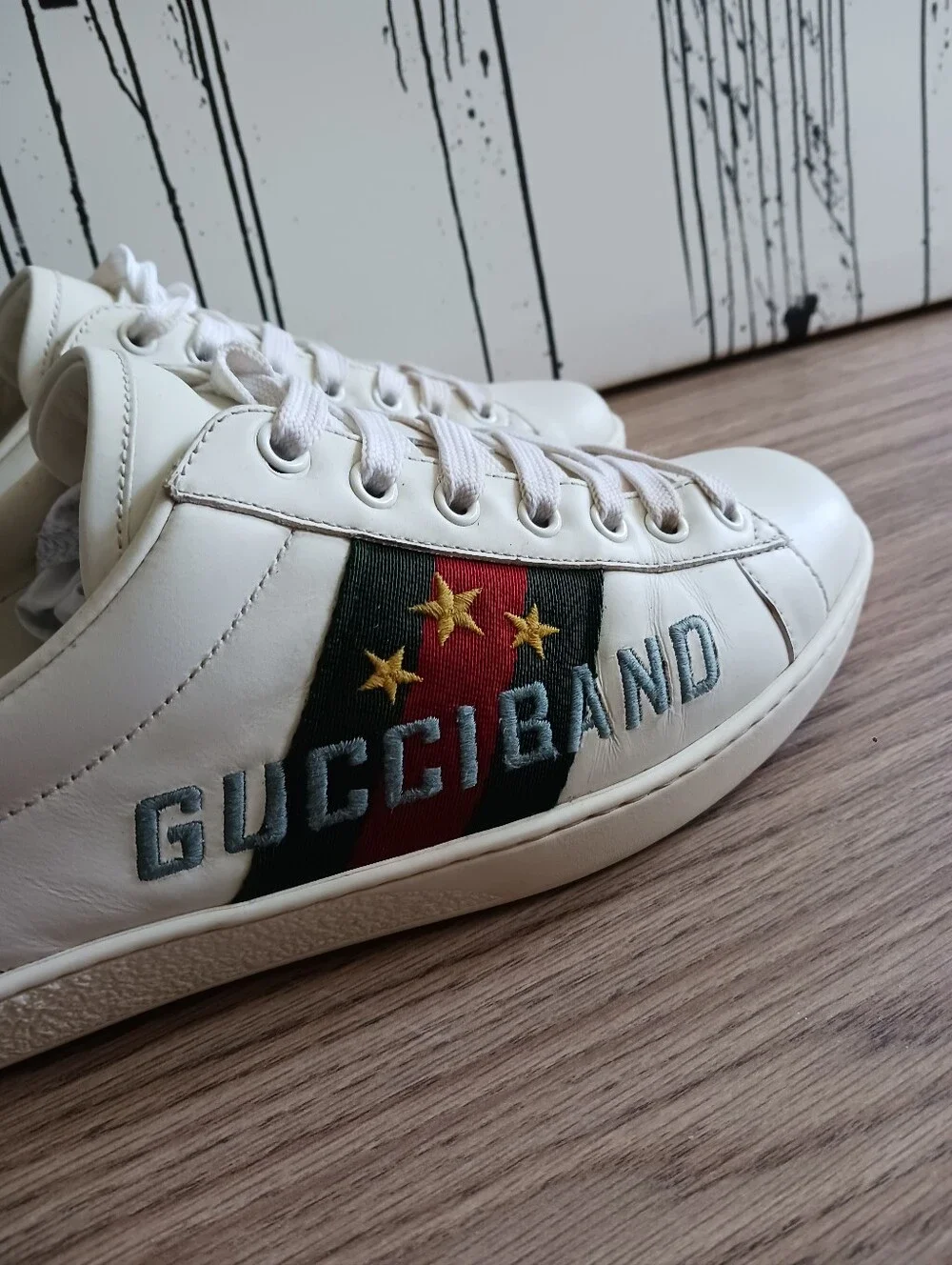Gucci Ace Sneakers With Gucci Band Embroidery  Size 7